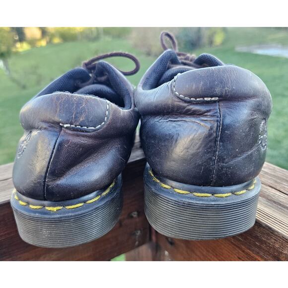 DOC MARTENS Boston BROWN LEATHER OXFORD SHOES MEN 9 Women 10 Distressed Vintage - Picture 4 of 10
